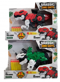 PISTOLA JURASSIC DINO DARTS EN CAJA - 2 COLORES