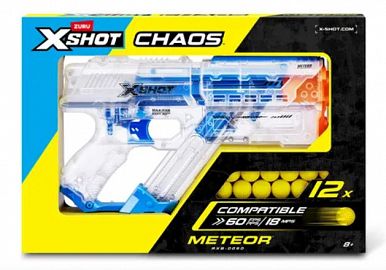 X-SHOT PISTOLA CHAOS METEOR 12 PELOTAS