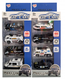 VEHICULOS POLICIA X 4 DIE-CAST